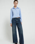 W5-DC5158 Camicia Cropped Gessato