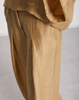 S5-DP9819 Pantalone Palazzo in Lino Satinato Sabbia