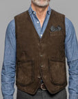 UW4-BUSTER Gilet Pelle Scamosciata Reversibile Musk Man