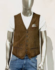 US5-LORRY Gilet Pelle Scamosciata Jungle Green Man