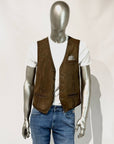 US5-LORRY Gilet Pelle Scamosciata Jungle Green Man