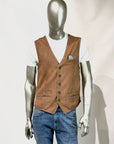 US5-LORRY Gilet Pelle Traforata Scamosciata Sand Man