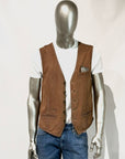 US5-LORRY Gilet Pelle Traforata Scamosciata Sand Man