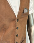 US5-LORRY Gilet Pelle Traforata Scamosciata Sand Man
