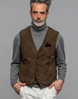 UW4-LORRY Gilet Pelle Scamosciata Whisky Man