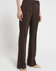 S5-DP9812 Pantalone Palazzo in Lino Cioccolato