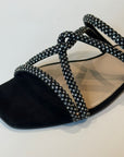 S5-8287 Ciabattina Nodo Strass Nero