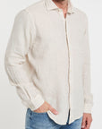 US4- Camicia Pierce Riviera Lino Silver Salt Man
