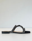 S5-8287 Ciabattina Nodo Strass Nero