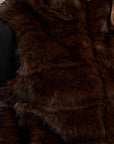 W6-SAMAR Gilet Ecopelliccia Dark Brown
