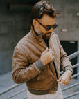 UW5-TOBIA Giubbotto Suede Palude Man