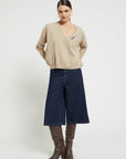 W5-DK9213 Maglia con Ricamo Ecru
