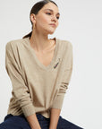 W5-DK9213 Maglia con Ricamo Ecru