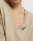 W5-DK9213 Maglia con Ricamo Ecru