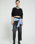 W5-DK9216 Maglia Cropped Nero