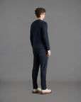 UW3-070 T-Shirt Oxford Manica Lunga Blue/Black Man