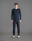 UW3-070 T-Shirt Oxford Manica Lunga Blue/Black Man