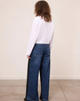 W6-DP0104 Pantalone Palazzo Bimateriale