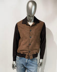 US6-SIMPLE Giubbotto Suede Maglia Pecan/Dark Brown Man