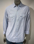 US6-FLAGSTAFF Camicia Seersucker Righe Bianco/Azzurro Man