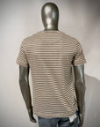 S6-COAST T-Shirt Lino Rigato Var.401 Panna/Caffé Man