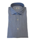 S6-QJ6CUU Camicia Regular Seersucker Riga Bianco/Azzurro Man