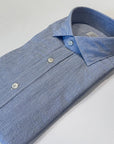 S6-QJ6CUU Camicia Regular Seersucker Riga Bianco/Azzurro Man