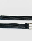 Cintura In Pelle Intrecciata Cerata Blu