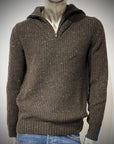 W6-TOMMY Maglia Lupetto Collo Zip Militare Man