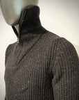 W6-TOMMY Maglia Lupetto Collo Zip Militare Man