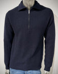 W6-0248 Polo Zip Costa Inglese Blu23 Man