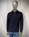 W6-0248 Polo Zip Costa Inglese Blu23 Man