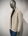 W6-0084 Cardigan Costa Inglese Panna100 Man