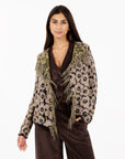W4-53057 Cardigan con Frange Fantasia