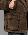 UW5-BALMORAL Giubbotto Burned Suede Verde Alga Man