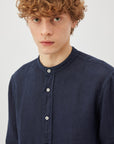 US4- Camicia Corey Riviera Lino Blue Navy Man