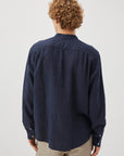 US4- Camicia Corey Riviera Lino Blue Navy Man