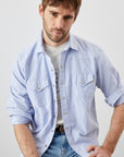 US4- Camicia Martin Oxford Stripes Bianco/Azzurro Man