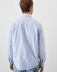 US4- Camicia Martin Oxford Stripes Bianco/Azzurro Man