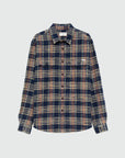 UW6-WORK Camicia Check Washed Blue/Yellow Man