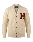 W6-IVY VARSITY WOOL HARVARD Cardigan Cream Man