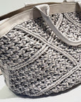 S5-8906 Borsa Intrecciato Rombi Cow Sand 052