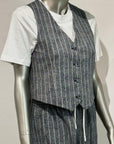 SD5-3486 Gilet Gessato Blu Woman