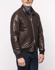 UW6-ELVIS Giubbotto Pelle Dark Brown 06 Man