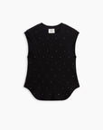 S5-CRISTALLO Canotta Strass Nera