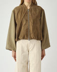 DS6-ELLA Bomber Scamosciato Salvia