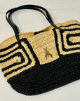 S6-2B0130 Borsa Shopping Rafia Black-Natural
