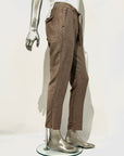 S5-1442 Gilet Lino E Cotone Coffe Brown Man