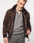 UW6-TOBIA Giubbotto Suede Velluto Mud J27 Man