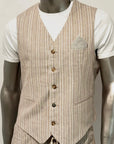 S5-1435 Pantalone Lino E Cotone Beige Man